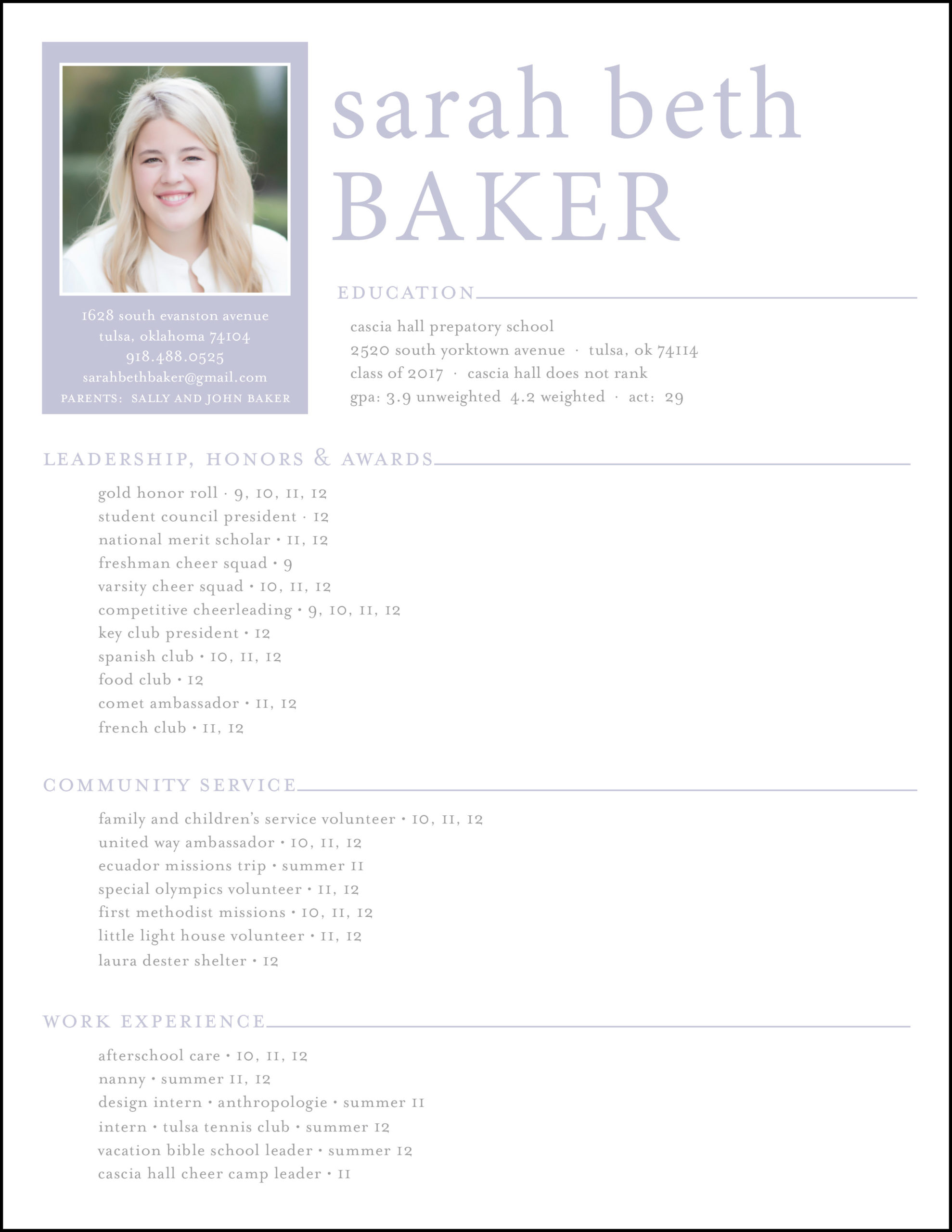 Free Sorority Resume Template
